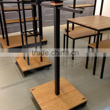 Hongjin Clothes Retail Shop Wooden T Display Stand