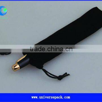 Plain string black velvet pen pouch wholesale