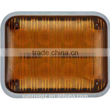 LED Ambulance Emergency Strobe Light /LED Security Emergency Flash Strobe light(SR-AE-065H-8W-Amber)W Chrome Frame & Rubber Base