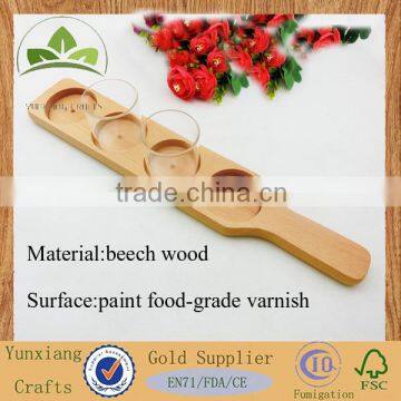 Wooden wine cup tray wooden beer serving tray