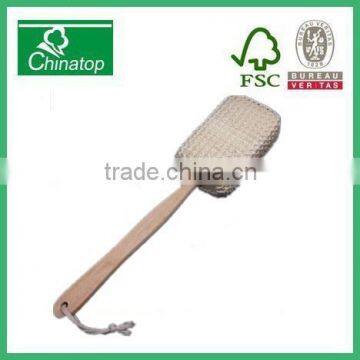 Wood Shower Back Spa Scrubber Sisal Bath Sponge WNB027