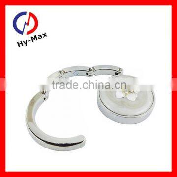 lady bag hanger,metal elegent lady bag hanger with flower onside