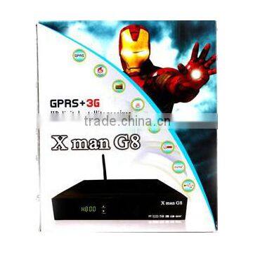 GPRS+3G HD Satellite Receiver With 2 USB Wifi+Dual Tuner+Scart+Patch x man g8