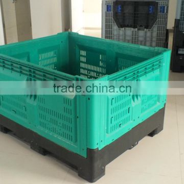 Vegetable and fruit cold storage collapsible plastic container pallet