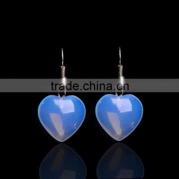 2016 New Trendy Heart Opal Stone Dangles Earrings For Women