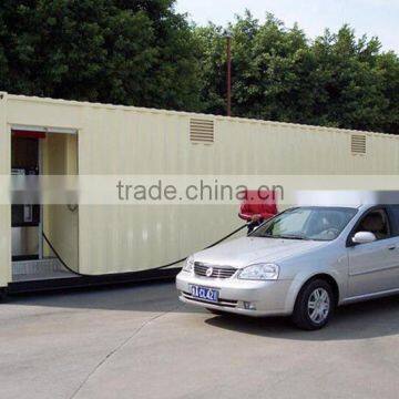 durable commercial prefab engineered Steel shipping container house as a movable gas station