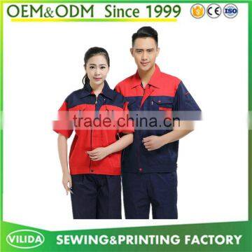 Customized good quality working safety labor uniform security safety short sleeves worker uniform