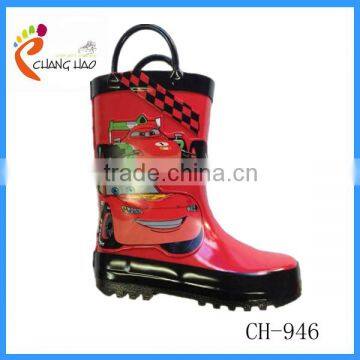 2013 Cartoon Car Printing Short Boy Rain Boots