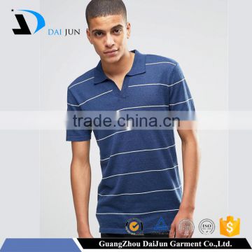 Daijun OEM short sleeve blue mens stripe 100 polyester polo shirts wholesale