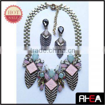 2014 new product alloy with crystal jewelry set big african party gift jewelry