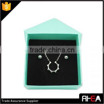 Fashion Light Blue Color Paper Jewelry Box, Gift Packing Box,can Custom Logo