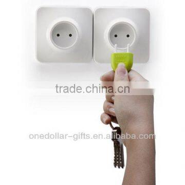 Wall Socket Design Unplug Keyring Keychain Key Holder