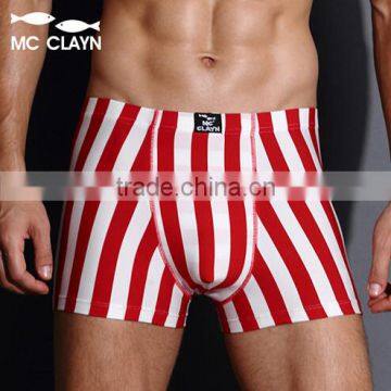 MC CLAYN brand High Quality casual viscose stripe soft fabric u convex male panties