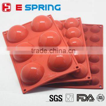 6 Cavity Half Circle Silicone Mold for Making Delicate Chocolate Desserts, Ice Cream Bombes, Cakes, Soap