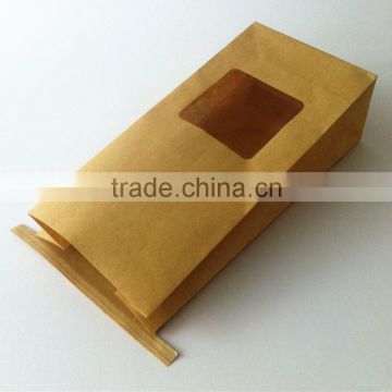 Kraft Paper Frosted Tin Tie Coffee Bags with Window