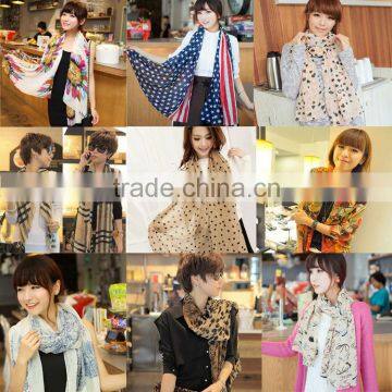 Bright Color Popular Fashion Cheap Scarf for Young Girls