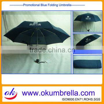 Arc42'' * 8Ribs Navy Blue Advertising 3 Fold Umbrella OKF116