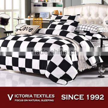 classic pattern white and black reactive printed bed comforter sheets sets