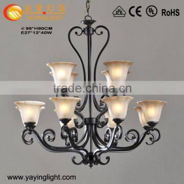 European chandeliers retro black wrought iron chandelier glass chandelier