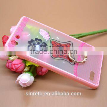 Newest Fashion Perfume TPU+PC 2-in-1 Hybrid Pattern Painting Phone Case With Ring Bracket For Oppo A33 photo-2