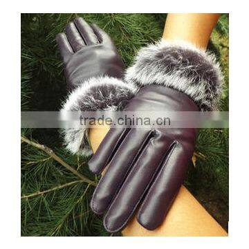 Korea Style Full Finger PU Material Winter Keep Warm and Velvet Cycle Gloves for Woman photo-3