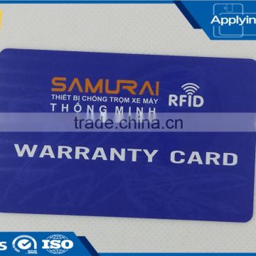 Customized contactless Smart NFC card PVC rfid warranty card with offset printing