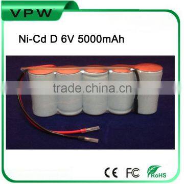 Emergency light High Temperature Rechargeable Nicd D 6V 5000mAh battery