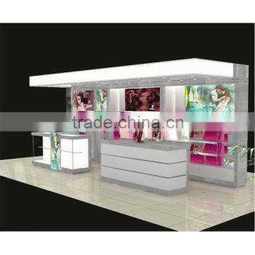 Pretty mall cosmetic kiosk makeup display stand cosmetic cabinet