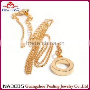 gold plated mens and womens round ring charm pendants necklace