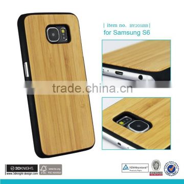 Hard wood cases for Samsung Galaxy S6 case wooden wholesale cell phone accessories Bamboo Wood Phone Case for Samsung