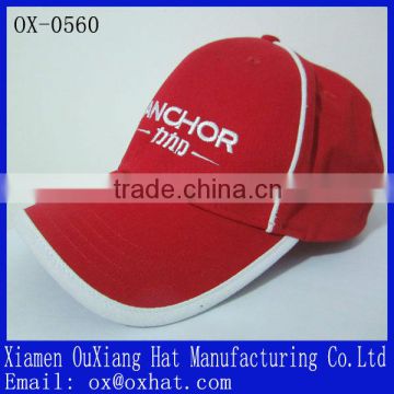 Chinese style flat embroidery hook and loop strap sports cap and hat