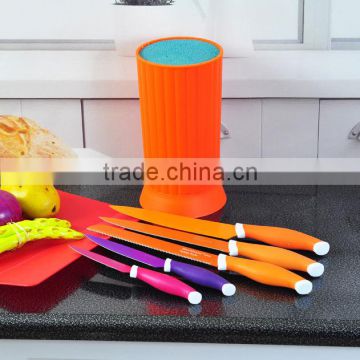 5 pcs colorful knife with pp stand