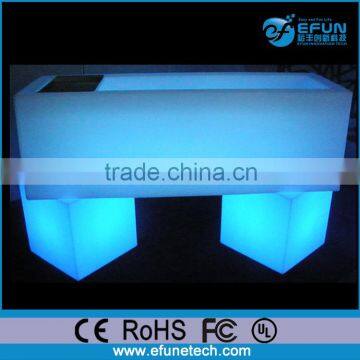 outdoor rgb color changing illuminated ice bucket,party/event /salon long rectangle led ice pail