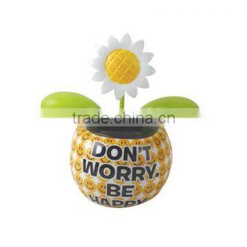 Customized plastic colorful flower promotion gift solar powered car decoration accessories