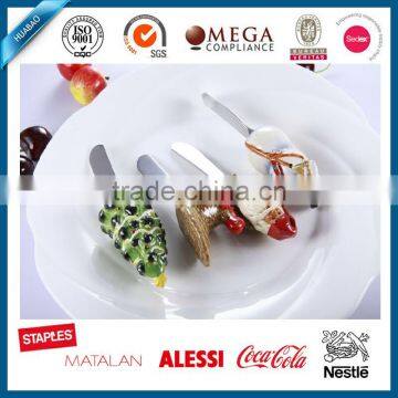 Top Quality Snow Man Design Christmas Products Butter Knife With Polyresin Head