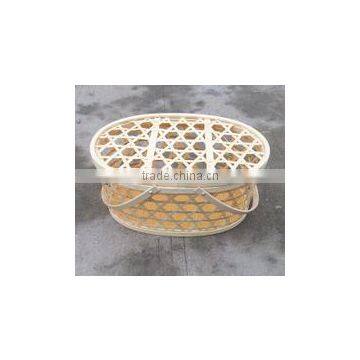 Cheap price oval brown colour handmade weaving bamboo basket