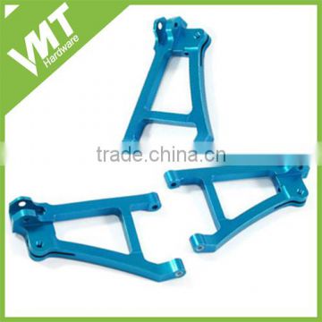 CNC precise machining blue anodised aluminium rear arm made in VMT factory