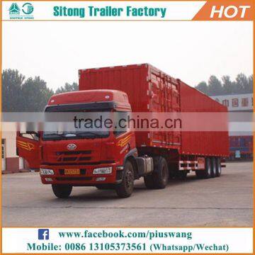 Factory direct 3 axles wing open van semi trailers wing body enclosed cargo trailer