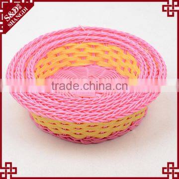 Custom Made Fancy Mini Plastic Wicker Woven Baskets Wholesale photo-3