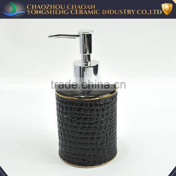 Promotional Golden Edge Ceramic Bathroom Sets Black China Manufacturer photo-4