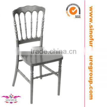 silver resin wedding and event use napoleon chair, polycarbonate chair