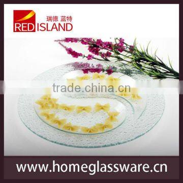 engraving divided glass candy plate fruit glass plate