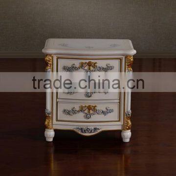 Bisini Luxury King Size Bedroom Set, European Style Latest Antique Fashion Grey and Gold Bedroom Set photo-5