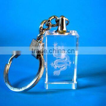 crystal engraved dragon keychain