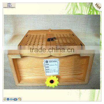 Wood Two Layer Lattic Door Jewelry Display Box photo-5
