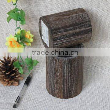 Antique Decoration Cylinder Used Wooden Pen Box Case photo-5