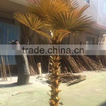 SJ2001207 New Arrival Golden Plastic Artificial Palm Fan Tree photo-2