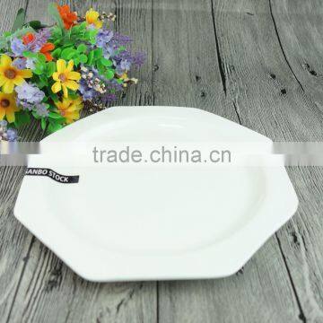 High Quality 7 Inch/9 Inch White Octagon Ceramic Divided Dinner Plate Dishes Restaurant photo-2