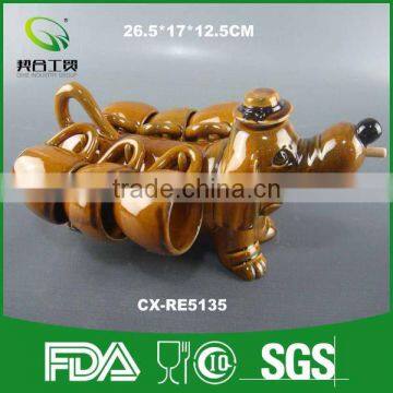 Hotel porcelain white pot, porcelain wine pot for restaurant