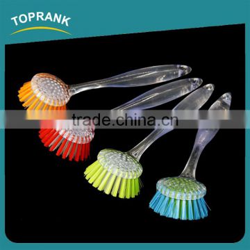 Toprank Round Head Clear Handle Plastic Dish Brush Dish Scrub Brush Kitchen Wash Dish Brush